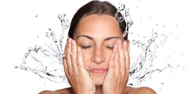 face wash with water